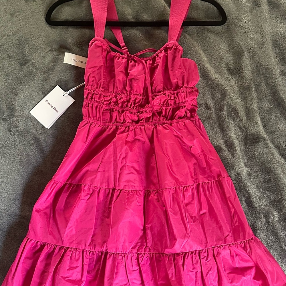 Aritzia Pink Sunday Best Martine Mini Sundress